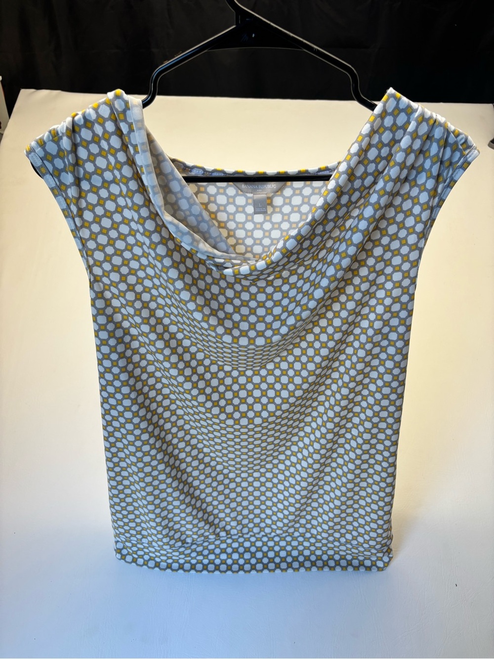 Banana Republic Drape-Neck Geometric Dot Top - Woman’s L